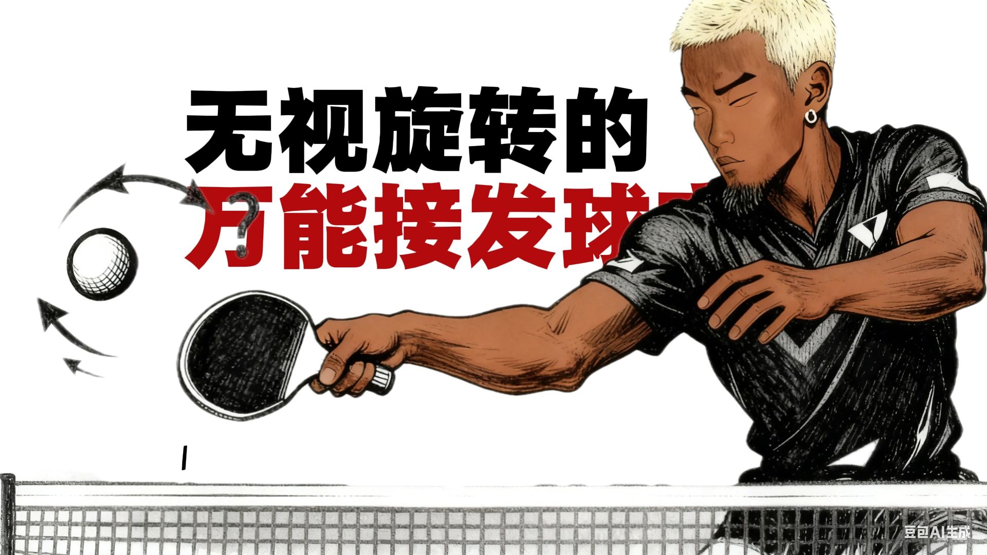 无视旋转的万能接发球方法（中文配音）