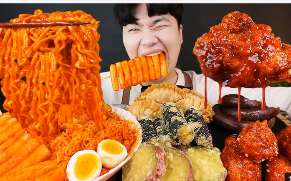【GongSam】各种小吃吃，炸鸡，面条，韩国吃播_哔哩哔哩_bilibili