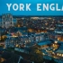 英格兰 约克York 中世纪最负盛名的城市之一 圣诞节市中心夜间无人机