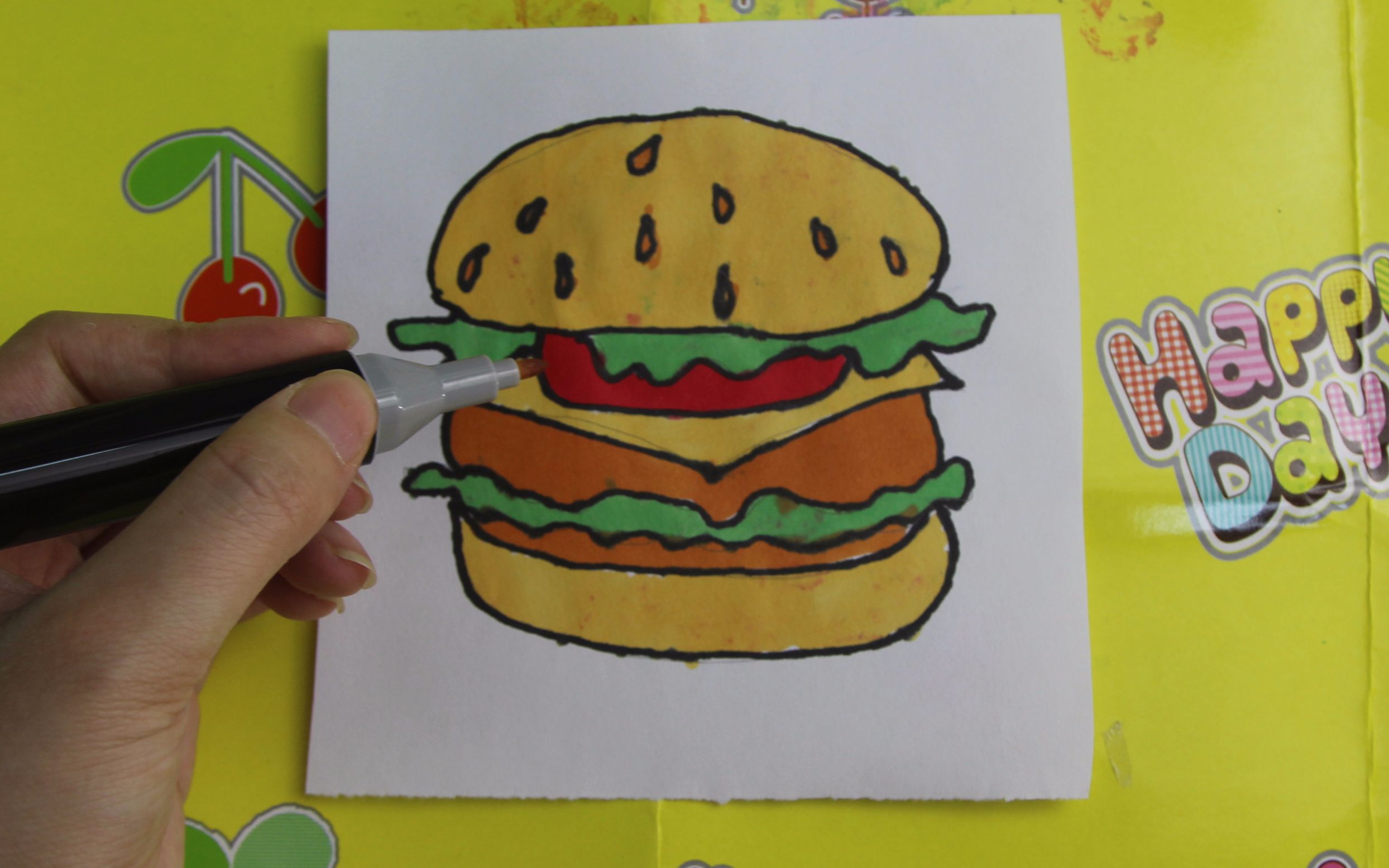 水彩 食物 汉堡 手绘|插画|创作习作|LITTLEJIE笑笑 - 原创作品 - 站酷 (ZCOOL)