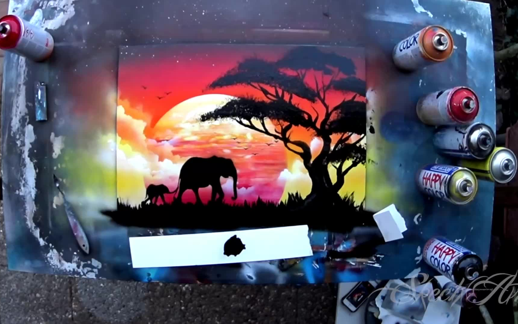 Ancient space SPRAY PAINT ART by Skech