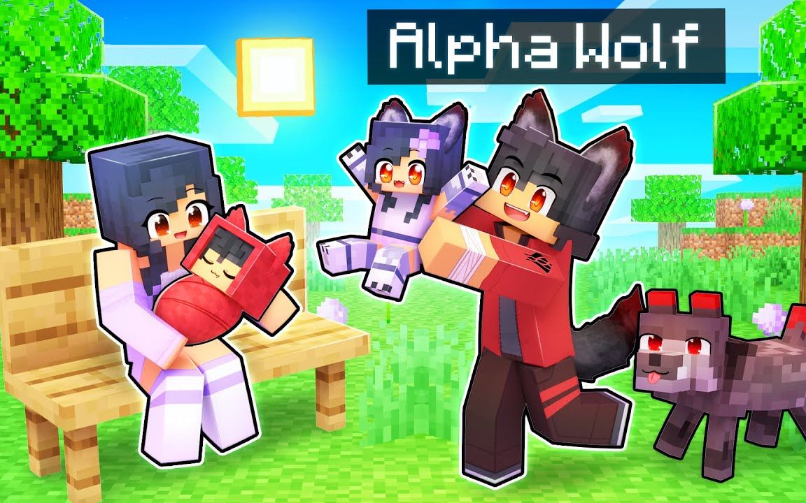 MC我的世界The ALPHA Wolf's FAMILY In Minecraft!-哔哩哔哩