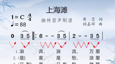 《上海滩》动态<em class="keyword">简谱</em>教唱，经典老歌，打拍唱谱练节奏
