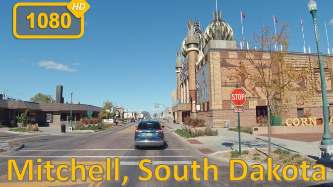 米切尔，南达科他州 Driving in Mitchell, South Dakota - 行车旅游Vlog