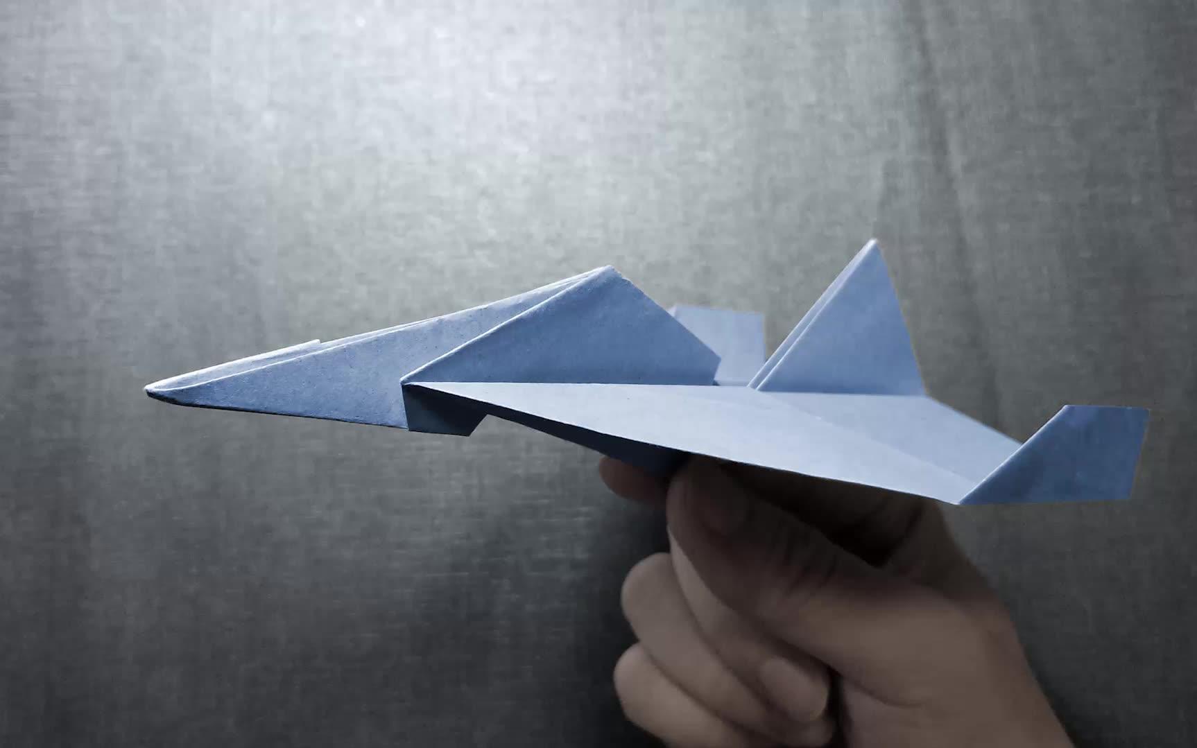 手工折纸DIY，如何折叠F15战斗机，超级简单的战斗机纸飞机折法_哔哩哔哩_bilibili