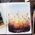 【水彩风景】夕阳小速写，用简单的技法来画夕阳美景吧~希望在初冬时节给你带来温暖