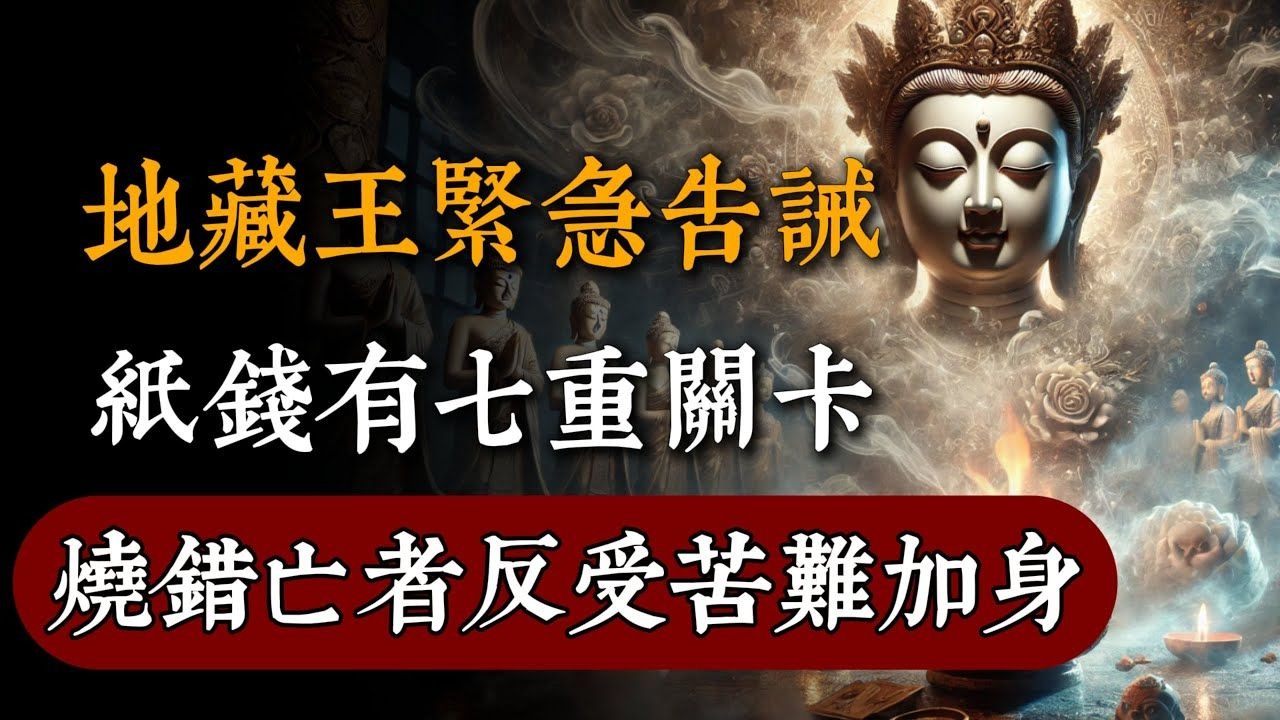地藏王緊急告誡，紙錢有七重關卡，燒錯方式亡者不得反受苦難加身！#佛教 #佛家 #佛法 #佛學知識 #佛學智慧 #修心修行 #佛教文化 #禪悟人生#傳統文化#南無