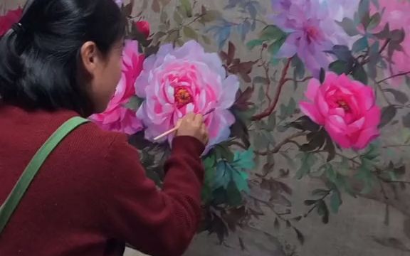 油画许碧欣牡丹油画