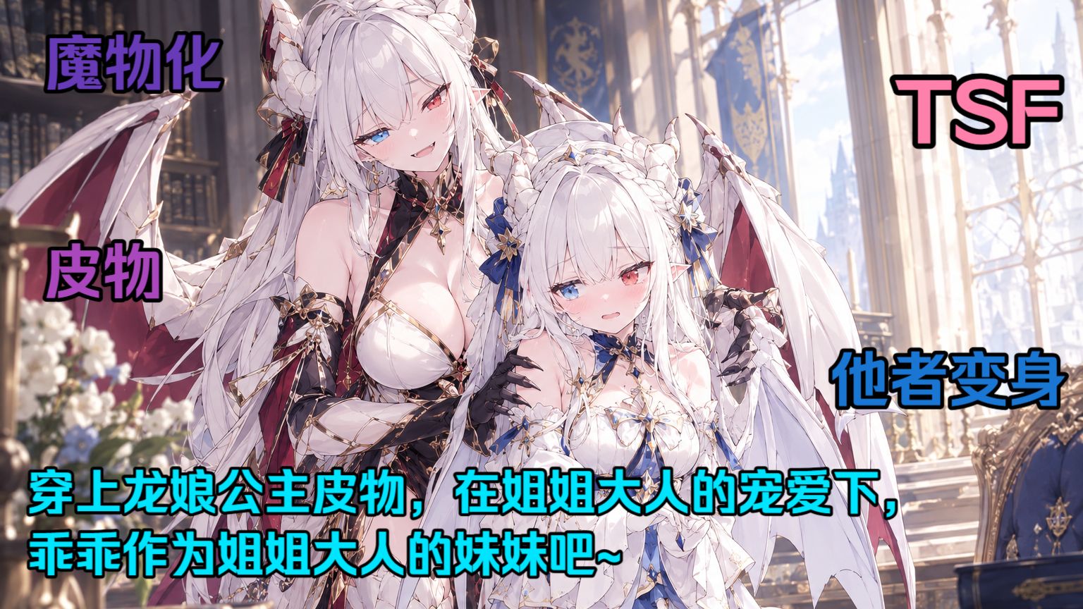 穿上龙娘公主皮物，在姐姐大人的宠爱下，乖乖作为姐姐大人的妹妹吧~