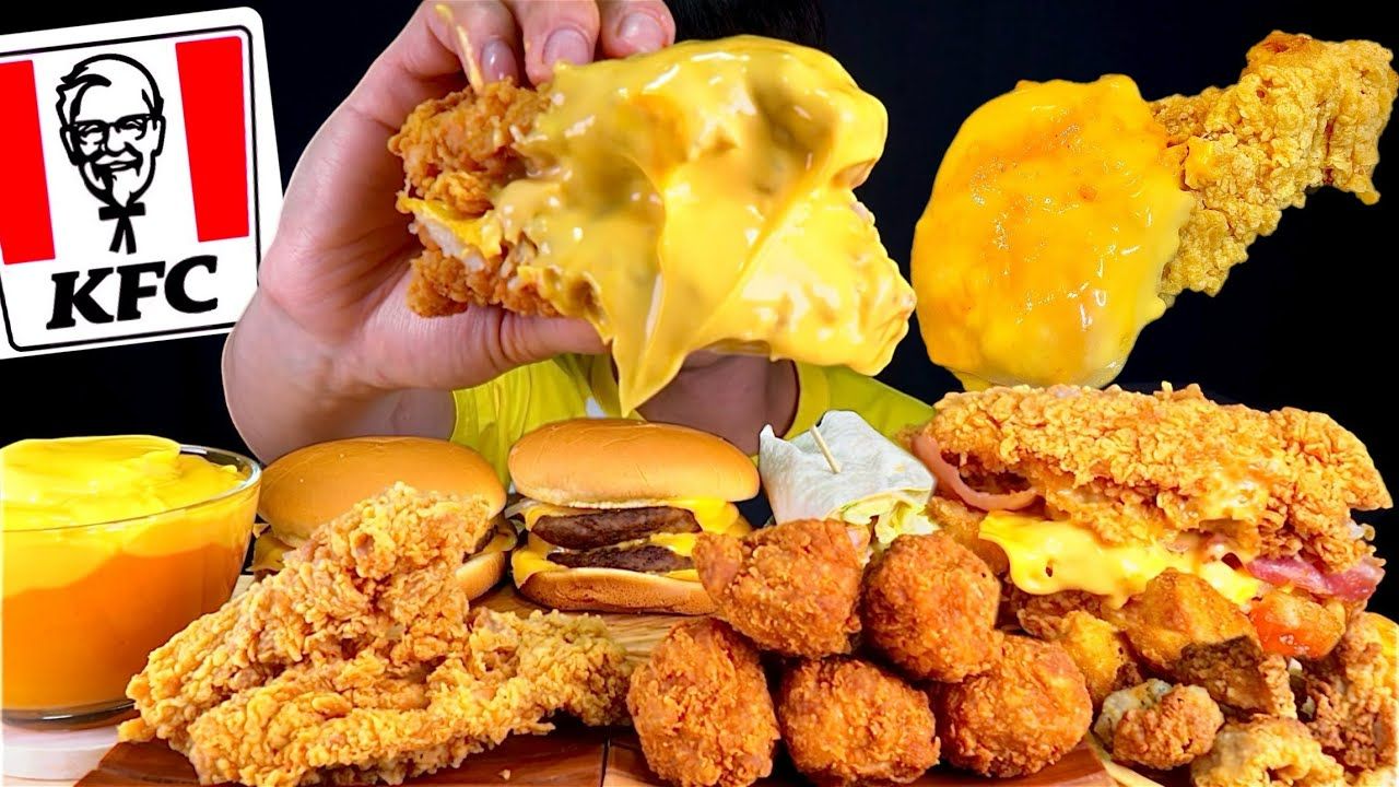 【Bonggil】KFC 脆皮炸鸡汉堡 双层奶酪汉堡 炸鸡蘸火鸡芝士酱🍔