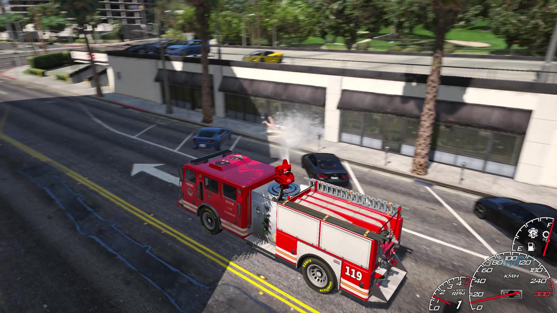 Gta5 开消防车帮你们的爱车洗洗澡 哔哩哔哩 つロ干杯 Bilibili