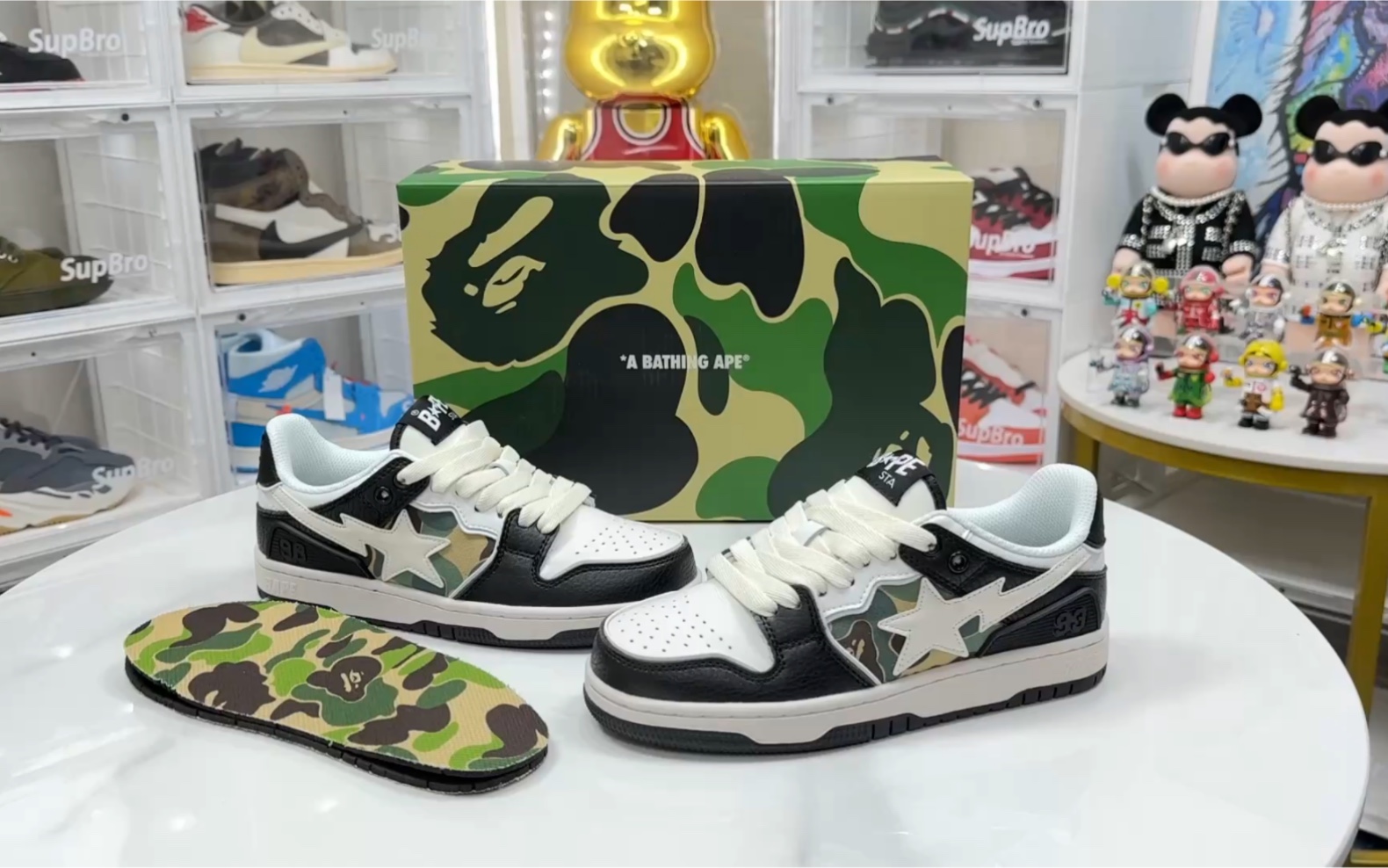 【权威实拍】bape sk8 sta板鞋黑色