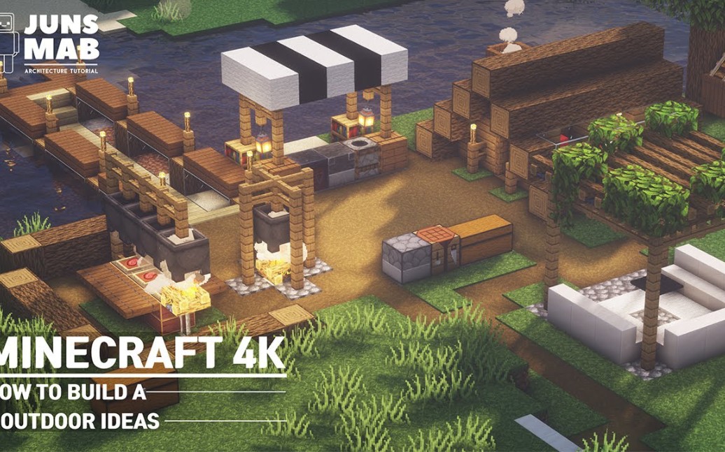 Minecraft 如何建造一座野外营地 哔哩哔哩 つロ干杯 Bilibili