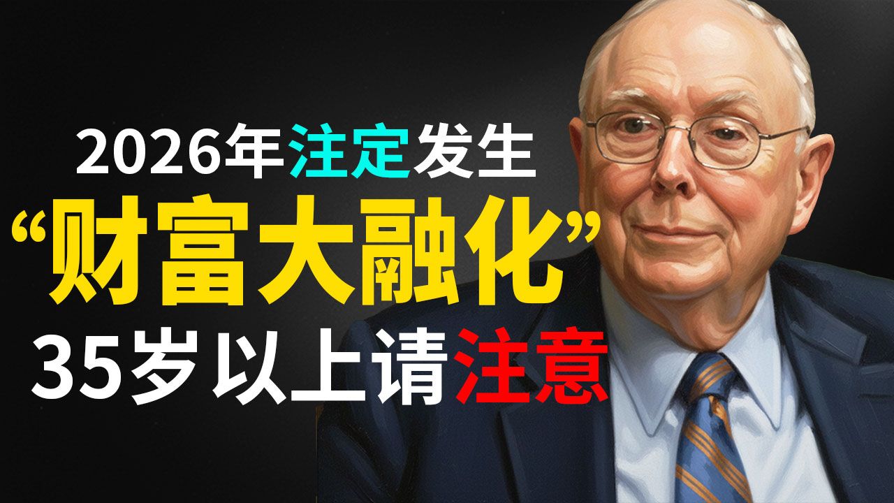 查理·芒格的智慧：2026年，一场注定发生的“财富大融化”！35岁以上的人请注意