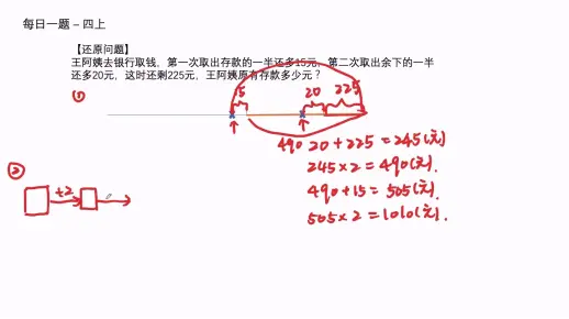 每日一题-四上-还原问题（一半多几个）