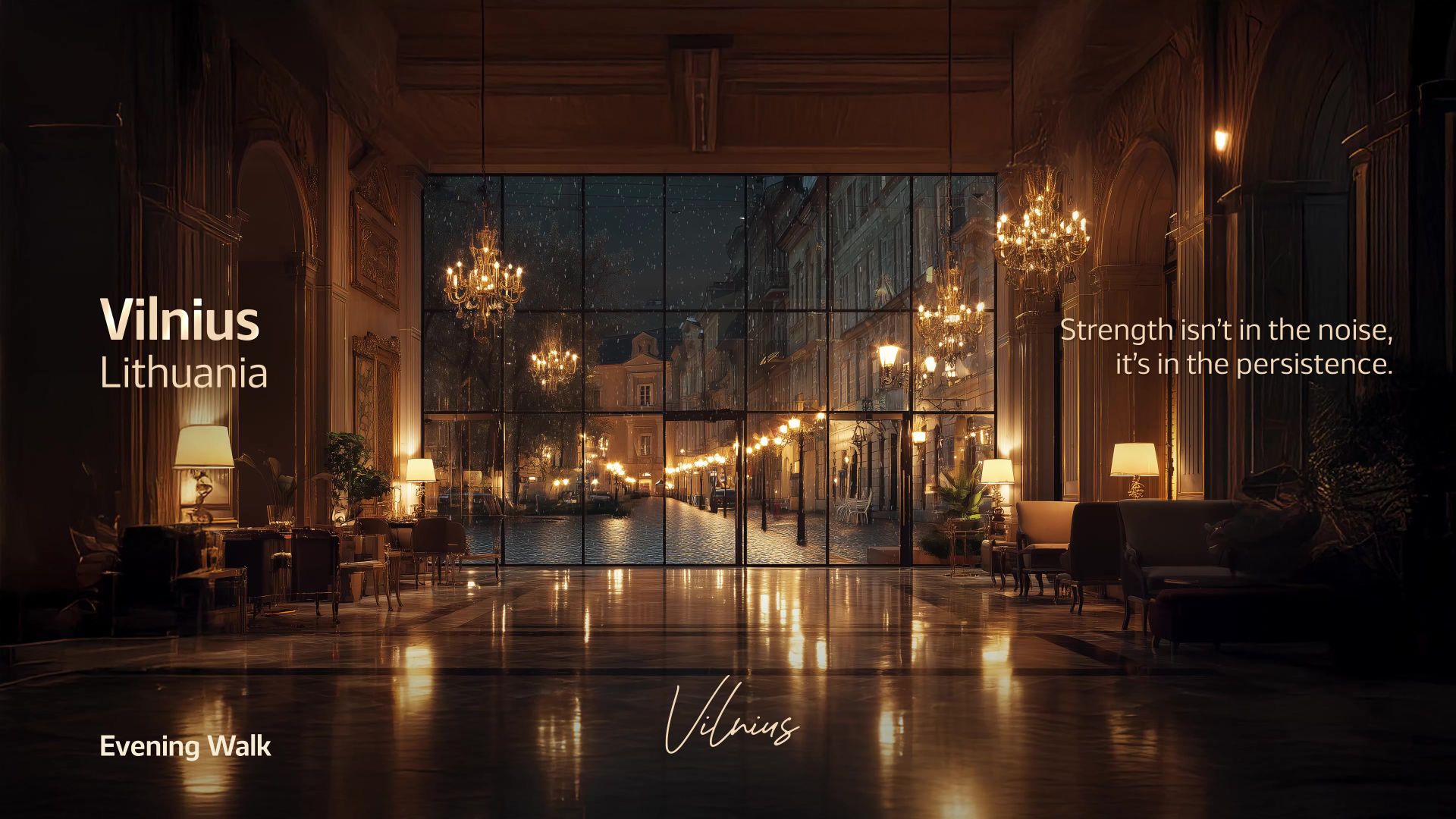 雪落维尔纽斯｜奢华酒店休息室爵士夜｜冬日暖调 BGM・雪影与旋律共舞