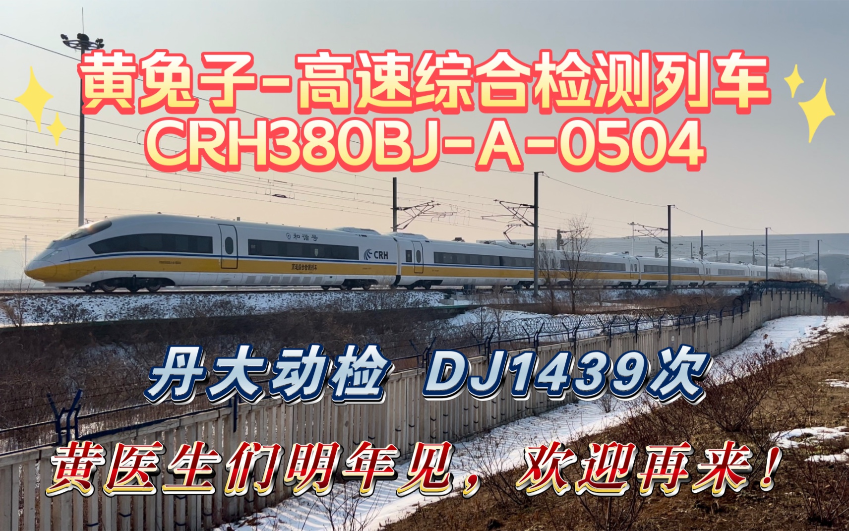 【黄兔子-高速综合检测列车】2023年大连最后一检离连，感谢黄医生们对旅客安全保驾护航，明年再见！【丹大动检DJ1439次CRH380BJ-A-0504】