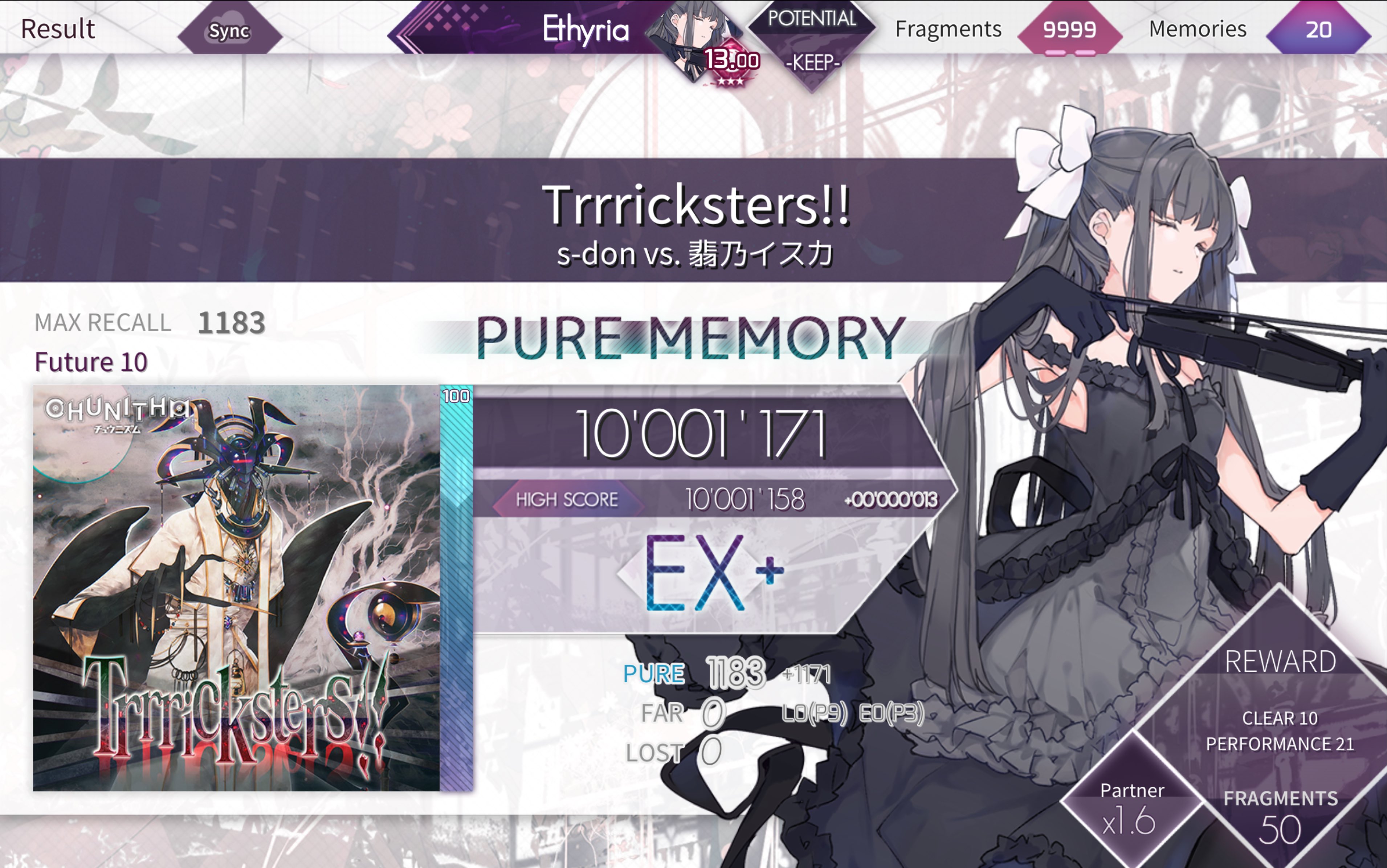 [Arcaea/单指纵连] Trrricksters!! FTR10 PM(Max-25)