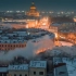 航拍圣彼得堡的建筑和雪景，太壮观了！！