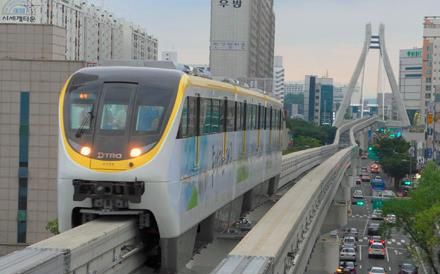 火车迷】韩国大邱单轨列车(驾驶室视角)_哔哩哔哩(゜-゜)つロ干杯~-bilibili