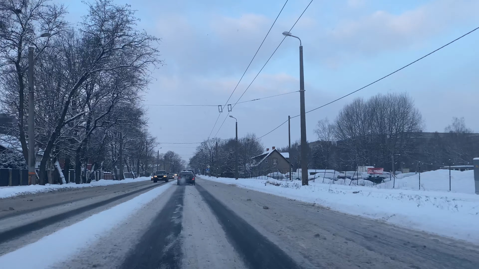 【4K】雪天驾驶在拉脱维亚首都里加（2024.1）
