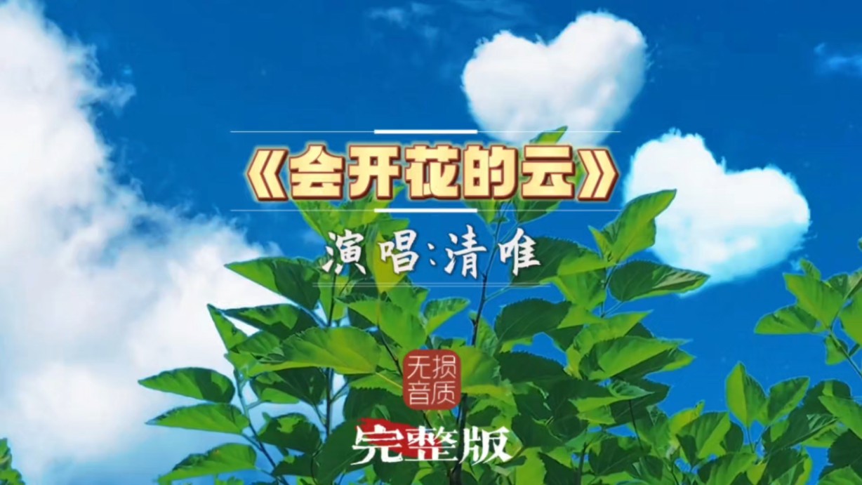 清唯歌曲《会开花的云》完整版高清MV，一开口就被这声音迷住了，这个版本太好听了