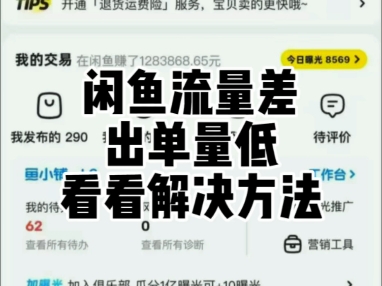 闲鱼流量差出单量低看看我是怎么解决的