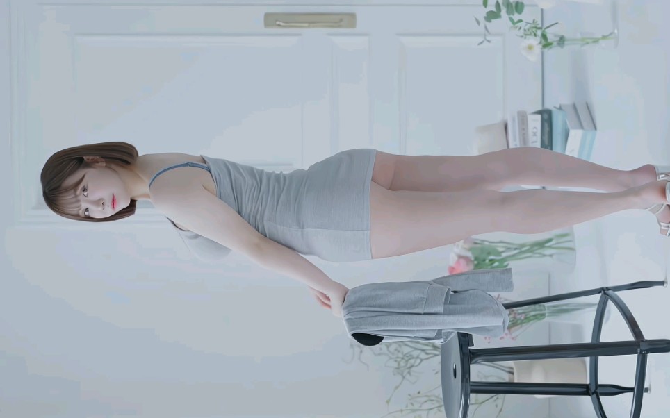 Short hair secretary KYUL gray halter dress wrap dress wear