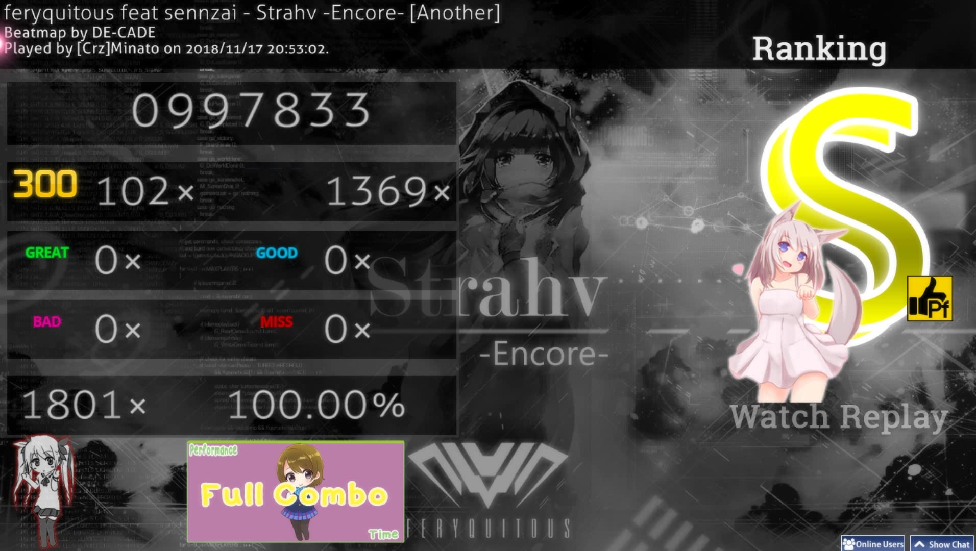 osu!mania 4.06stars SS#15 997.8k Strahv