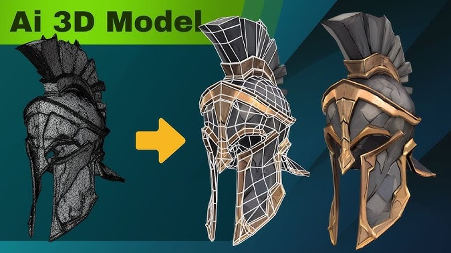 AI生成的高多边形到低多边形 | Blender 5.0 | 重拓扑，烘焙，纹理绘制 (Ucupaint)