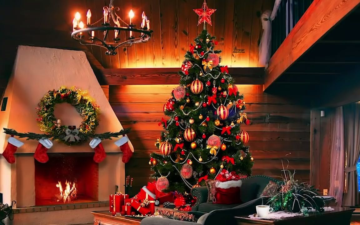 【白噪音】30.3小时圣诞爵士乐-圣诞氛围，带壁炉，可供睡眠和放松🎄⛄