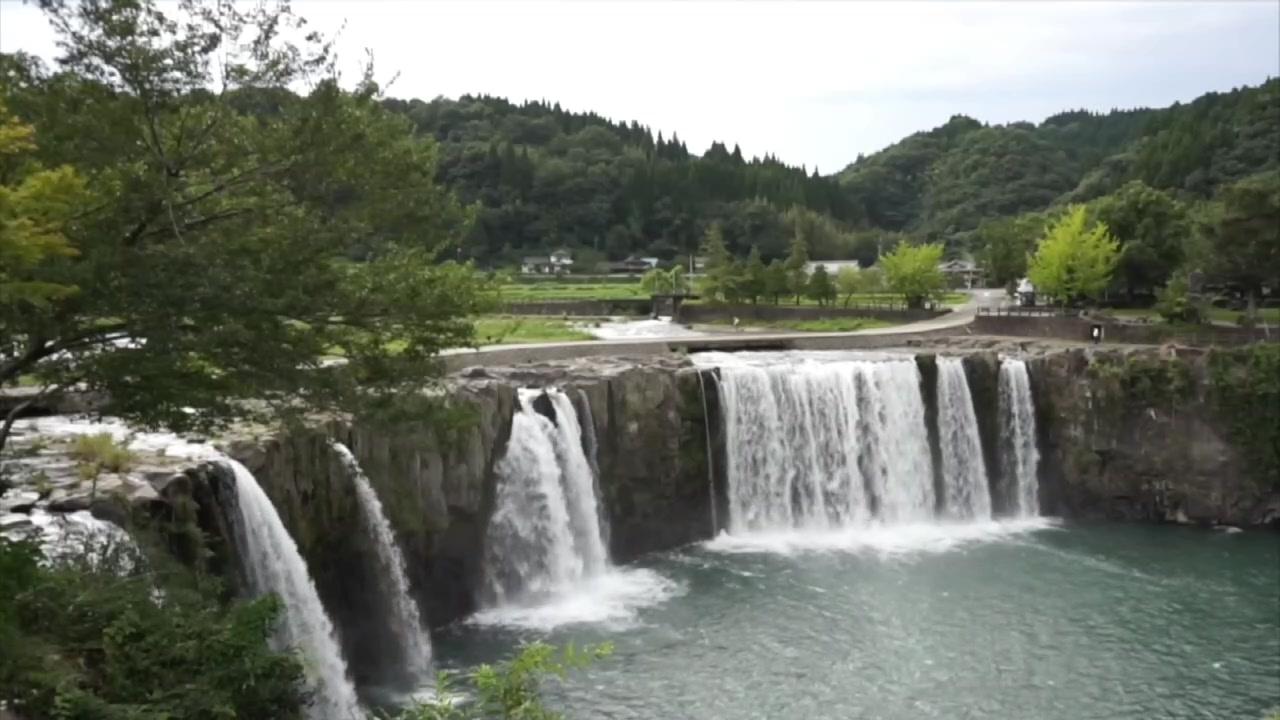 【日本の滝100选】大分県 \＂原尻の滝\＂ を眺めながら寝よう【ジオパーク】哔哩哔哩bilibili