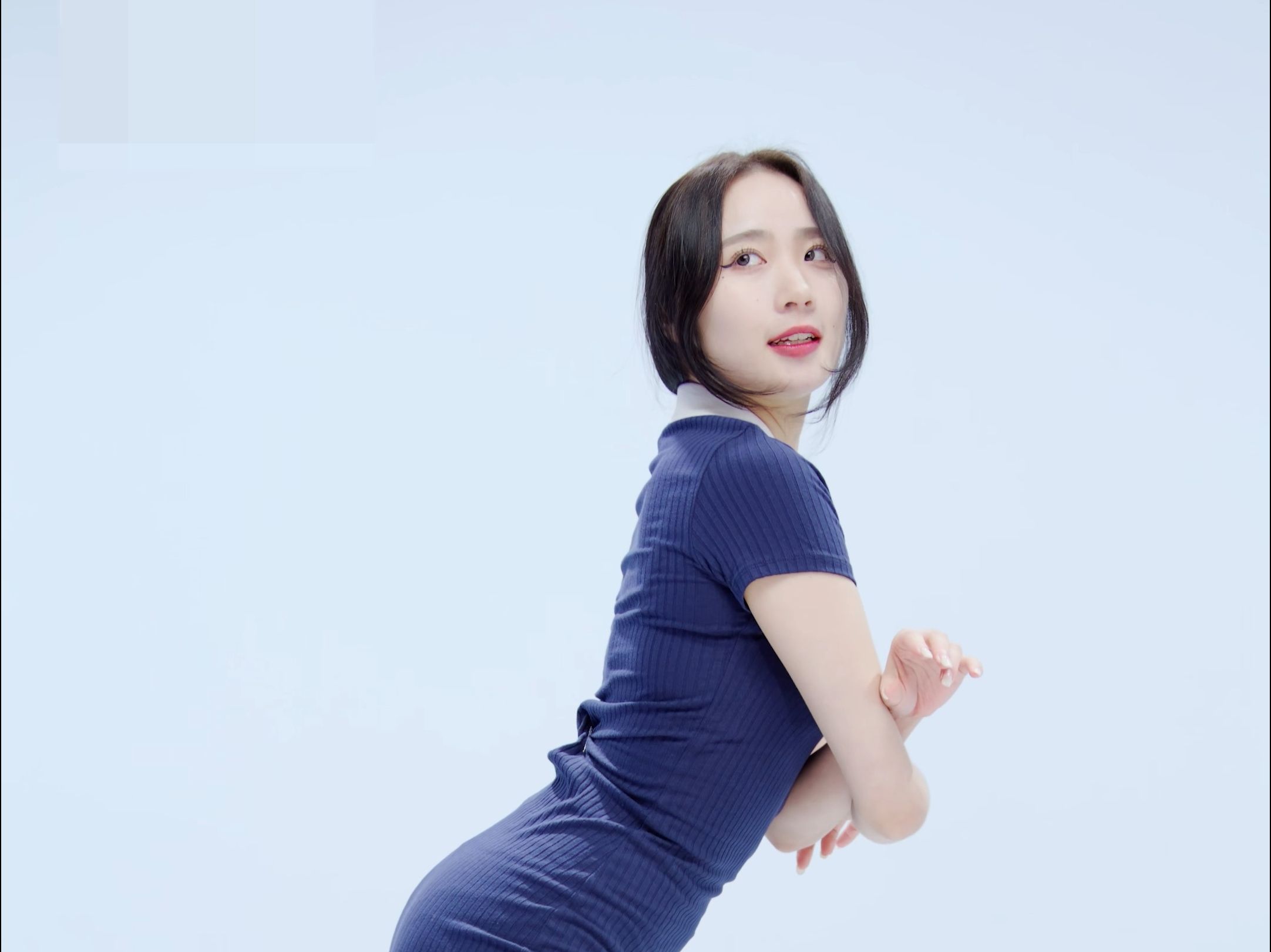 郑仁 miniskirt 蓝连衣裙