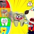小猪儿童动画：牙齿大转盘，面对不同的蛀牙，沃夫能正确清洁牙齿吗