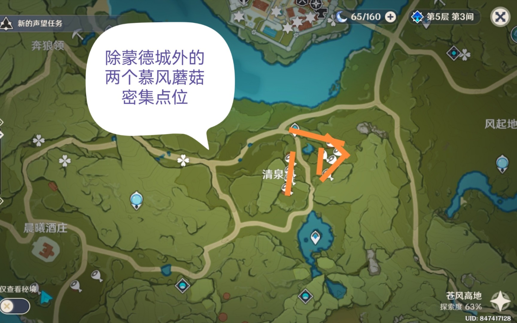 原神找突破材料原神分享一下蒙德城外两个慕风蘑菇密集点