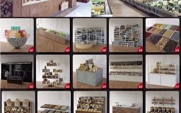 40款商店超市货架品展示摆台蔬菜水果服饰obj柜台C4D模型3D素材