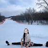 jK雪地一字马 jK女生