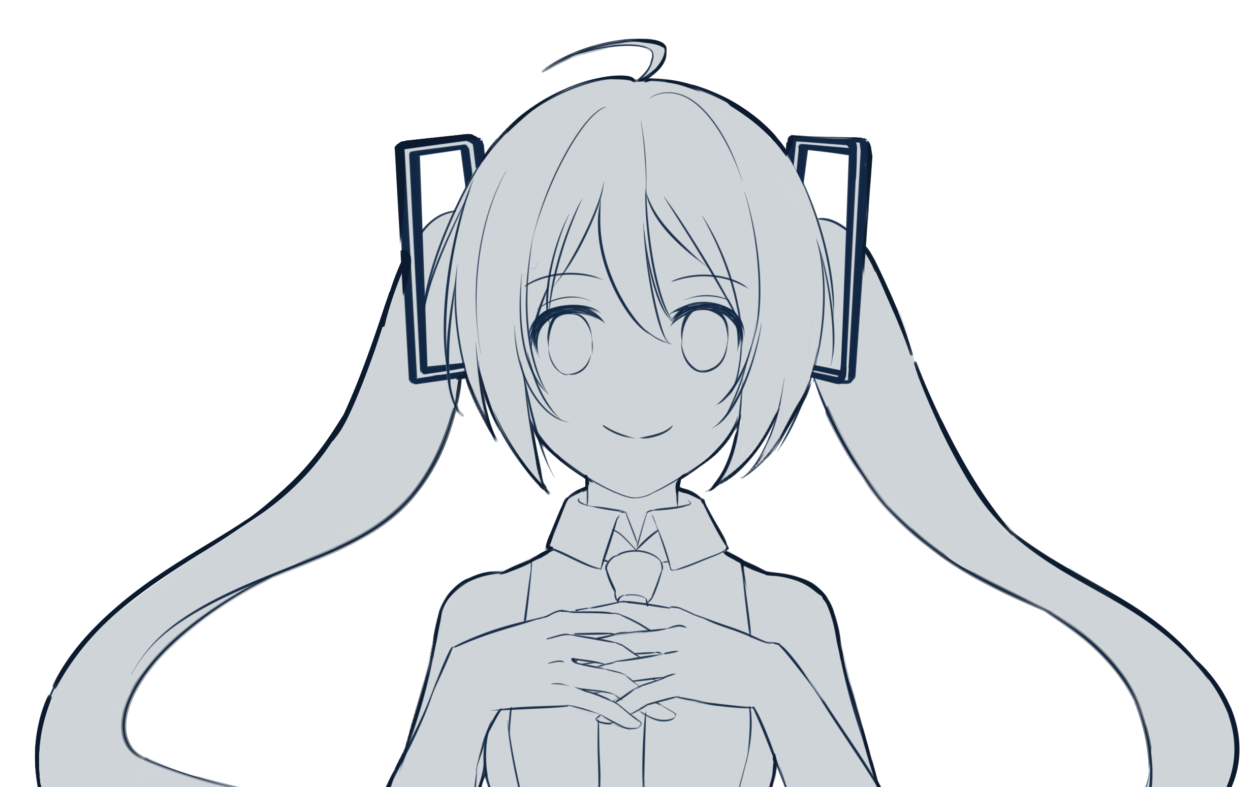 初音未来同人深夜丢人作画