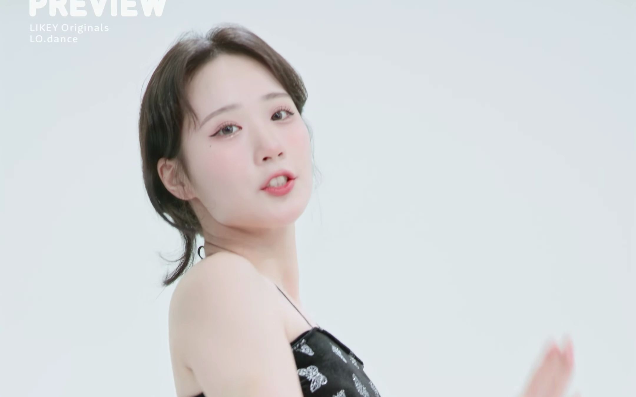 Jung In, DM, black floral dress