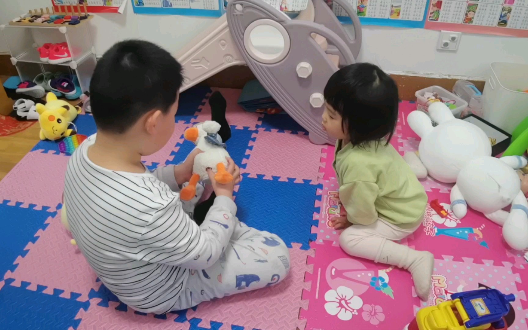 【人类幼崽观察日记】和小鸭子一起玩哔哩哔哩bilibili