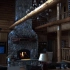 1小时下雪天在木质的二层小屋里烤火 听起来暖和和的烤火声