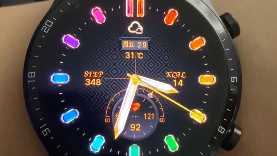华为gtgt2荣耀魔法4246智能手表表盘彩虹星钻请至华为运动健康app表盘