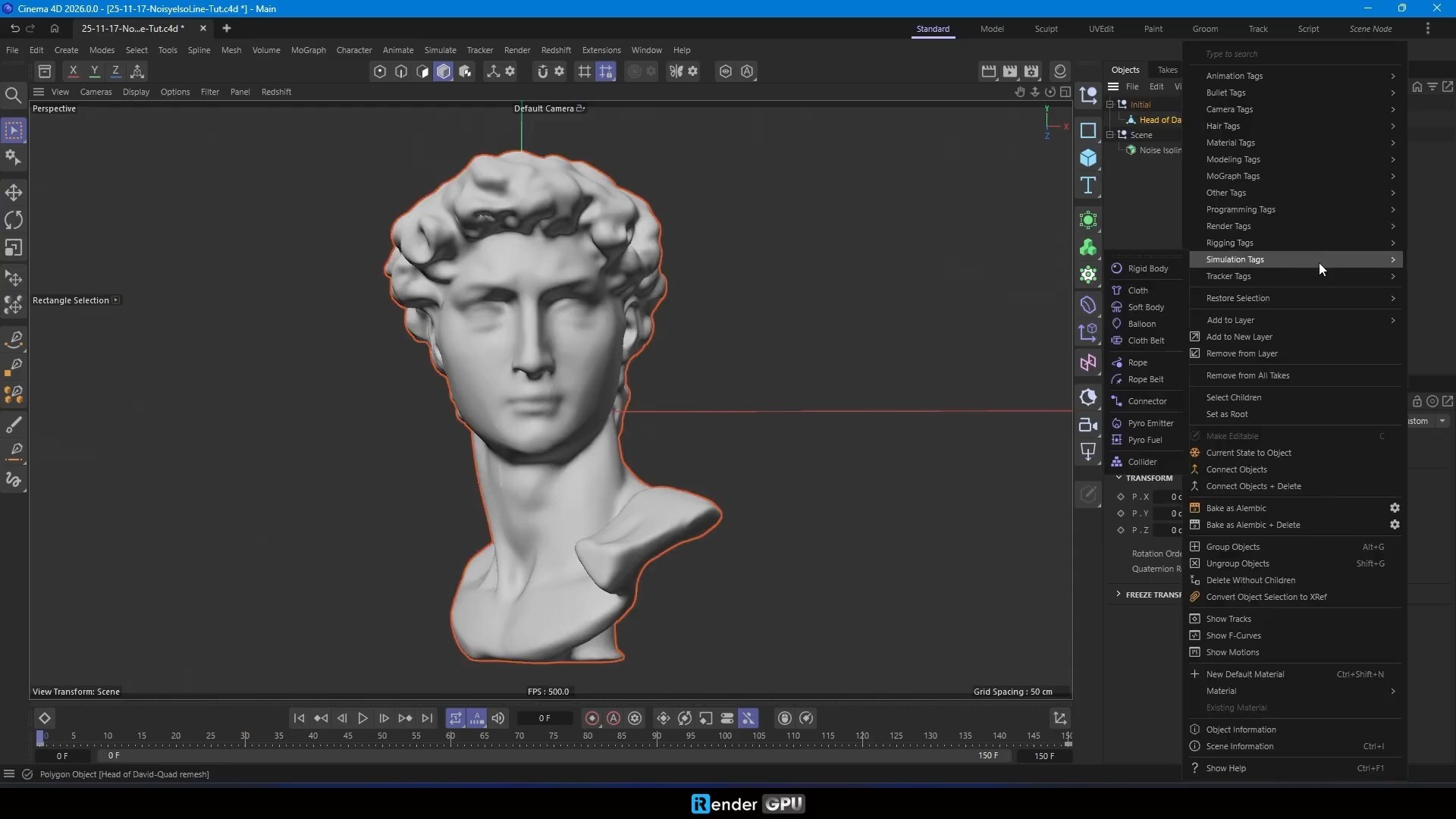 【中配】Cinema 4D 中带有场景节点的嘈杂等值线