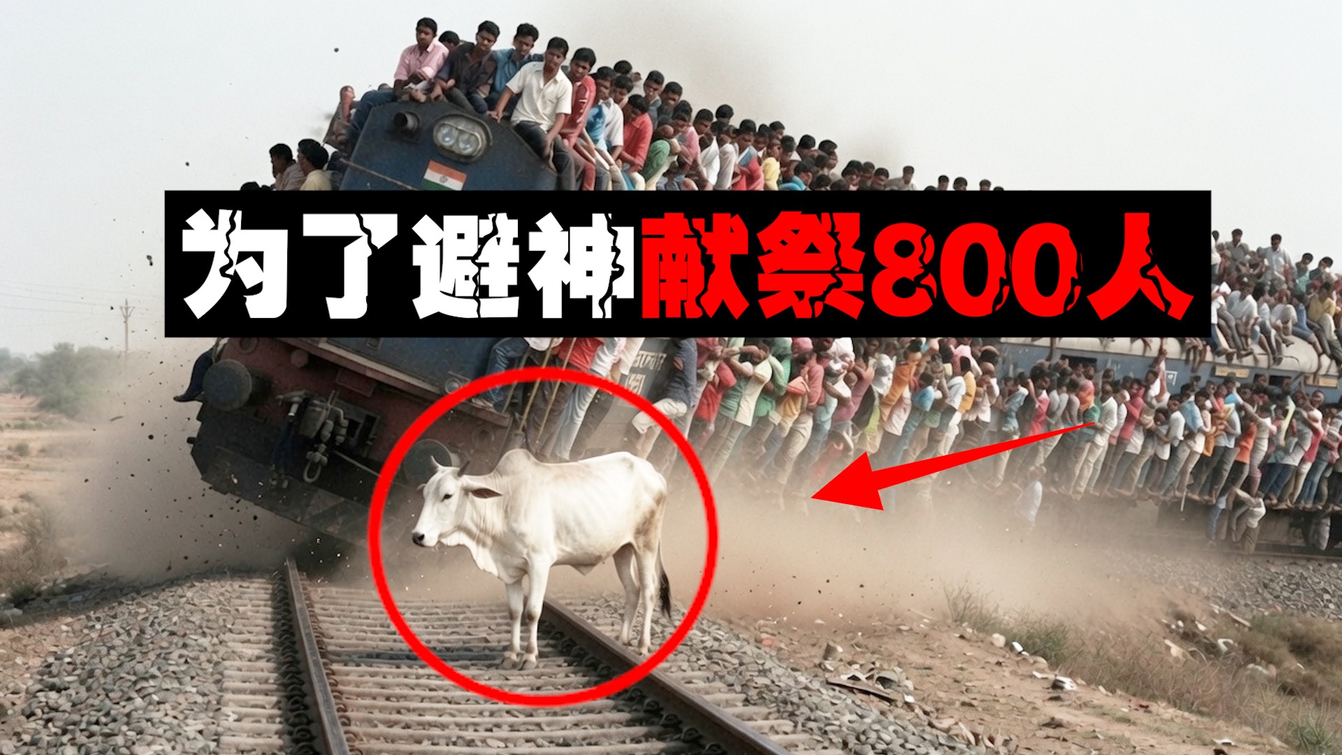 【印度火车献祭】为了避开“牛神”司机刹车脱轨，800人葬身水底。。。