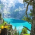 瑞士4K超高清风景-徒步旅行高山小径与惊人的史诗般的意见湖风景