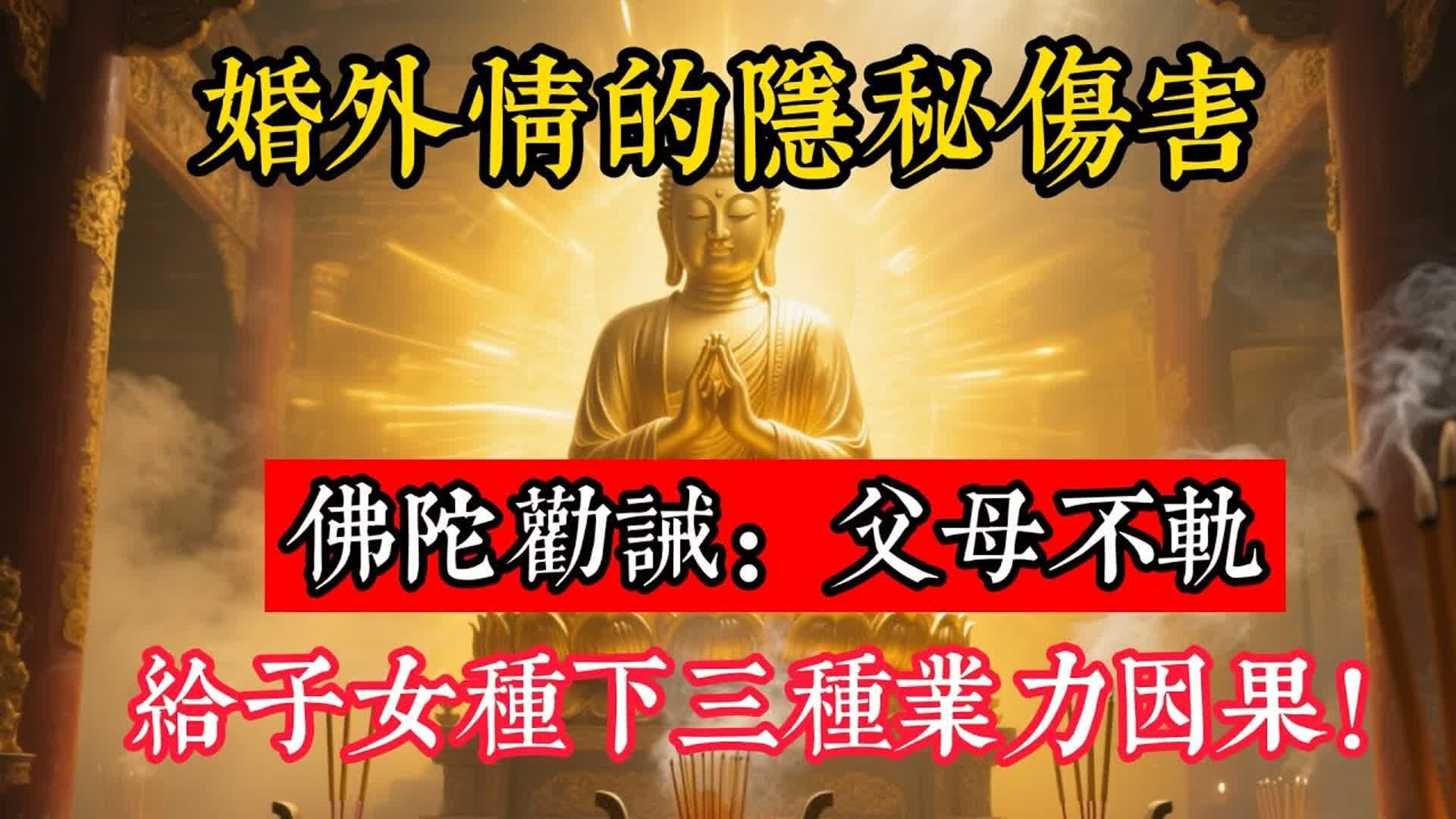 婚外情的隱秘傷害，佛陀勸誡：父母不軌，給子女種下三種業力因果！