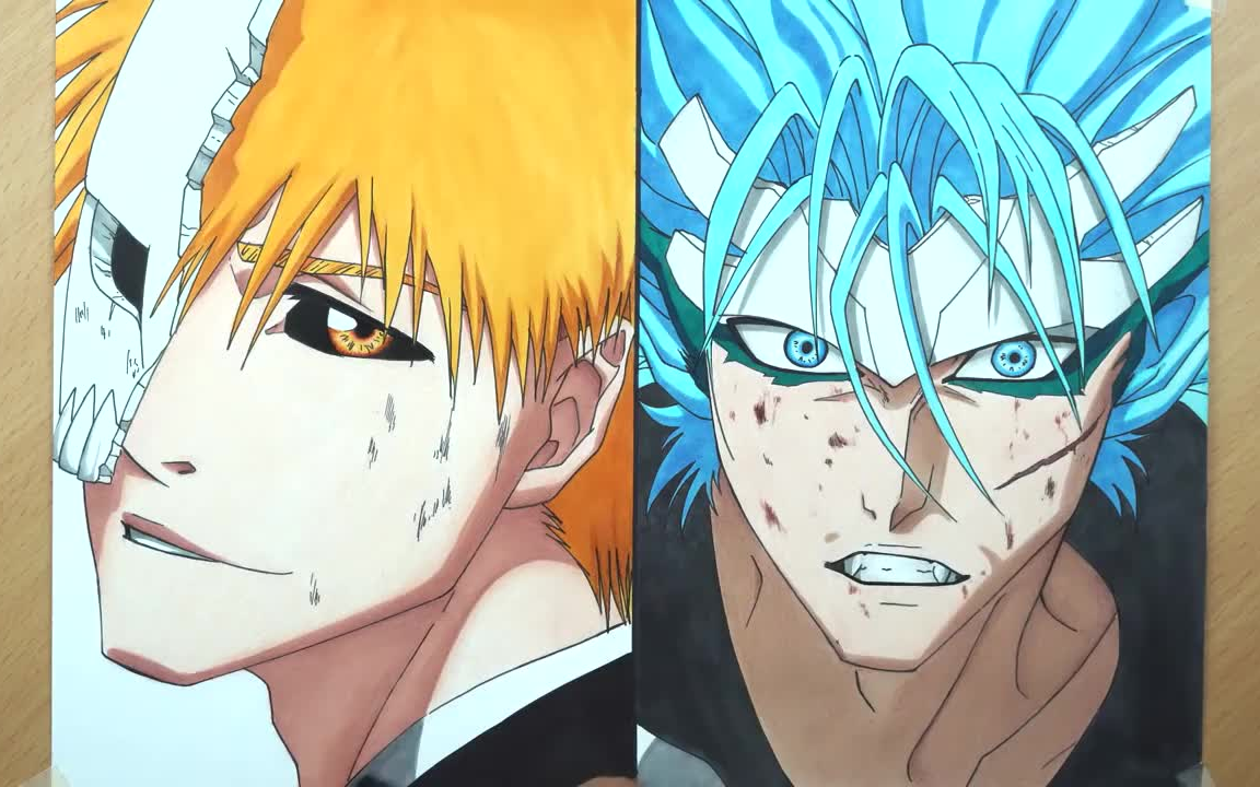 Bleach Rawing Ichigo And Grimmjow 哔哩哔哩 つロ干杯 Bilibili