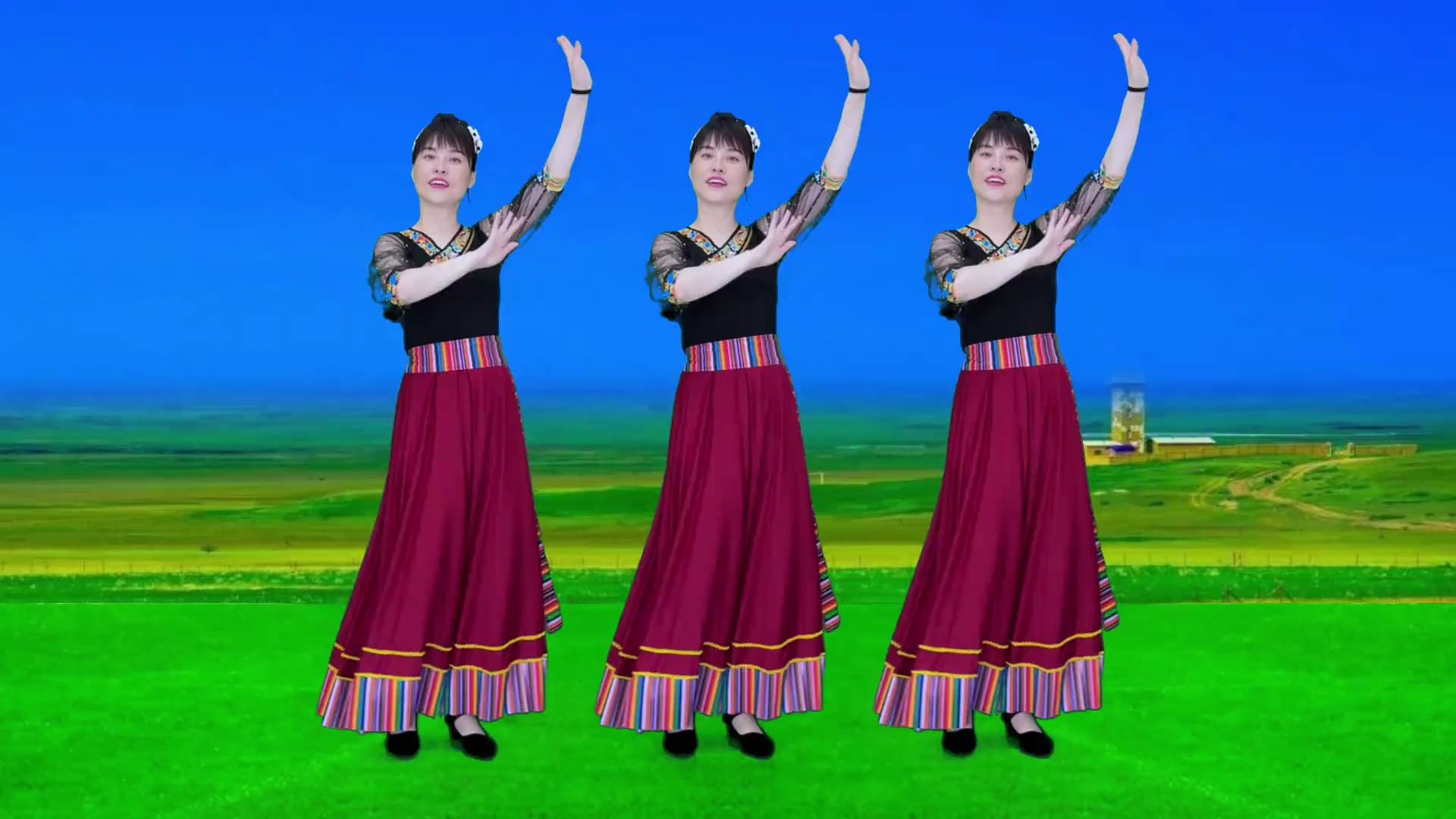 广场舞《我在拉萨遇见你》藏歌天籁，优美大气民族舞附教学