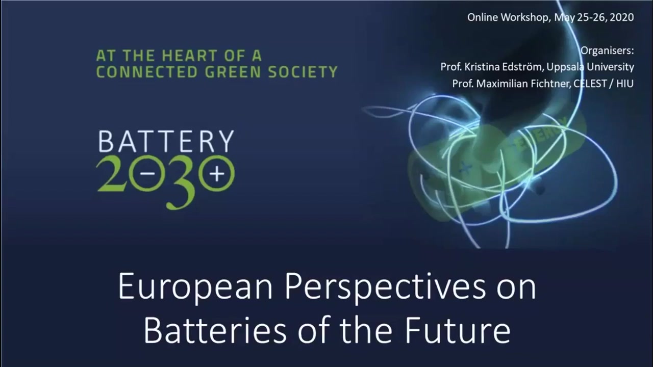 BATTERY 2030+ Session 2 European Perspectives On Batteries Of The ...