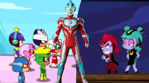 开心超人联盟 银河奥特曼客串 打败月舞星影